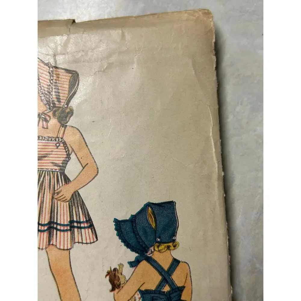Vintage‎ 1940's Simplicity Pattern #4318 Girls Pinafore Skirts Size 6